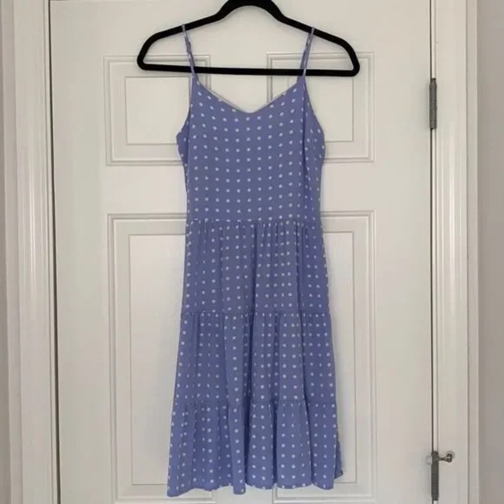 Monteau Lavender Polka Dot Midi Dress